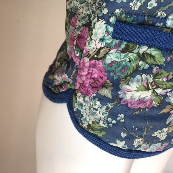 Vintage GEIGER AUSTRIA QUILTED JACKET BLUE FLORAL 36 S SM Small - Picture 8 of 9